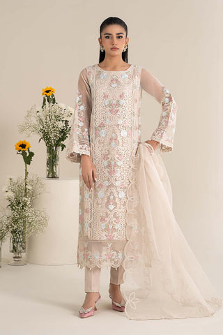 3 Piece Embroidered Organza Suit | DW-EF25-02
DW-EF25-02-Off White